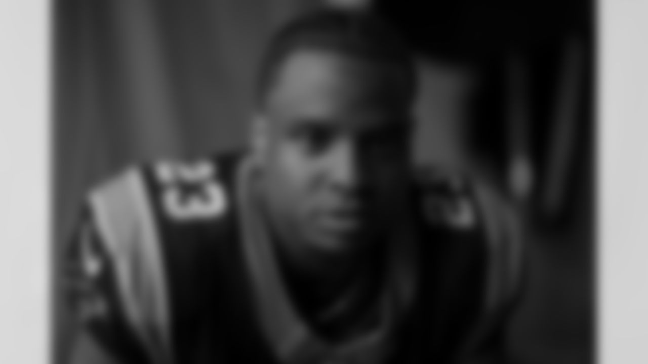 Carolina Panthers running back Trevor Etienne (23) poses for a portrait during the NFLPA Rookie Premiere on Saturday, May 17, 2025 in Thousand Oaks, Calif. (Ben Liebenberg via AP)