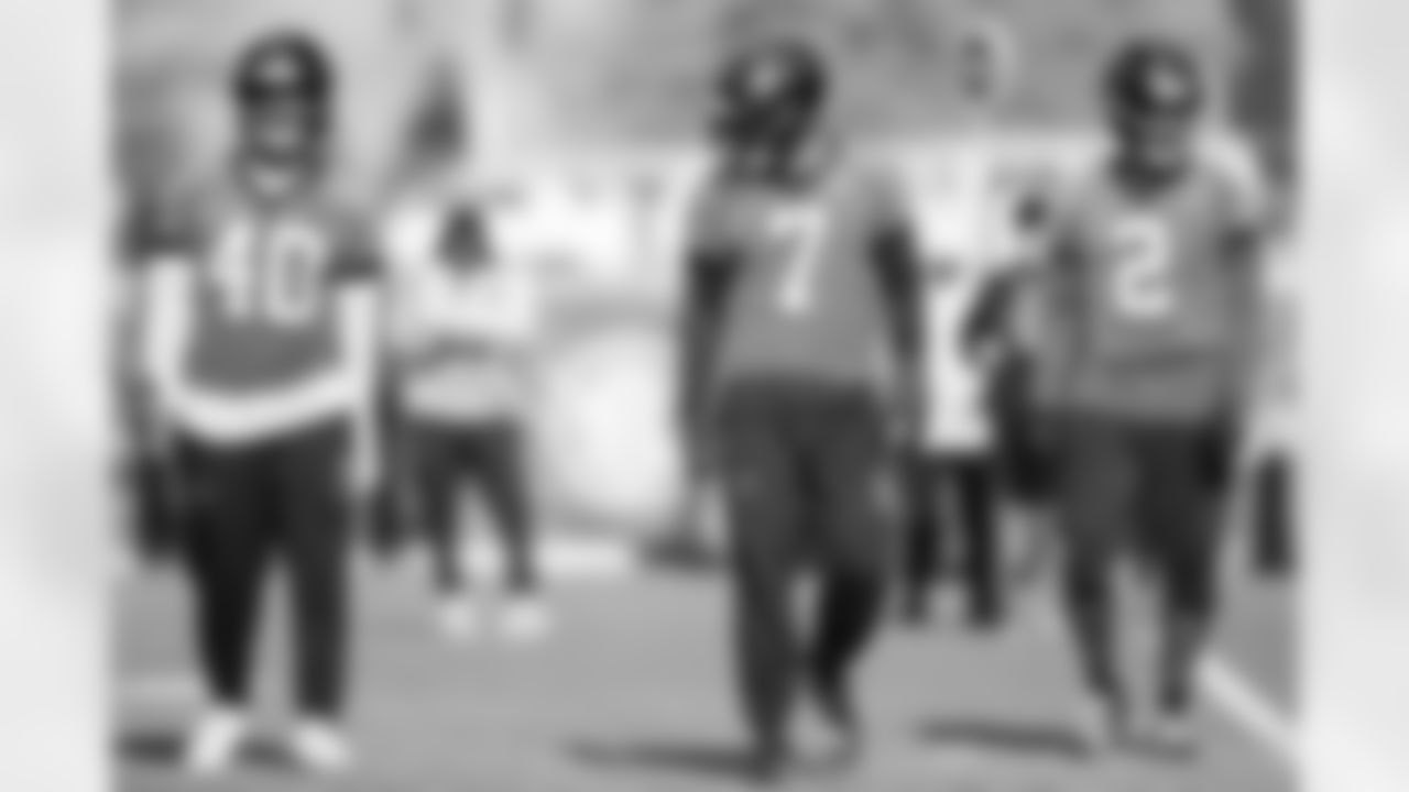 The Carolina Panthers hold practice on Nov. 13, 2025 at Bank of America Stadium in Charlotte, NC.