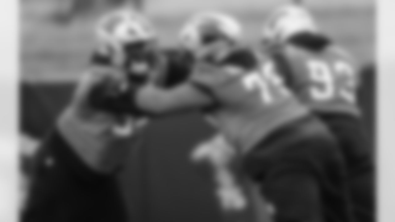 The Carolina Panthers hold practicel on Wednesday, Oct. 29, 2025 in Charlotte, NC.