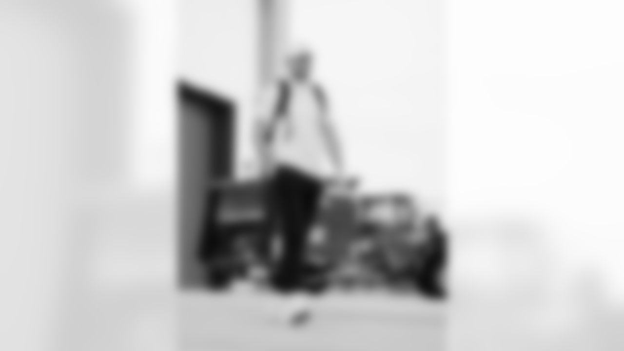 The Carolina Panthers departure to face the Atlanta Falcons on Saturday, Nov. 15, 2025 in Charlotte, NC.