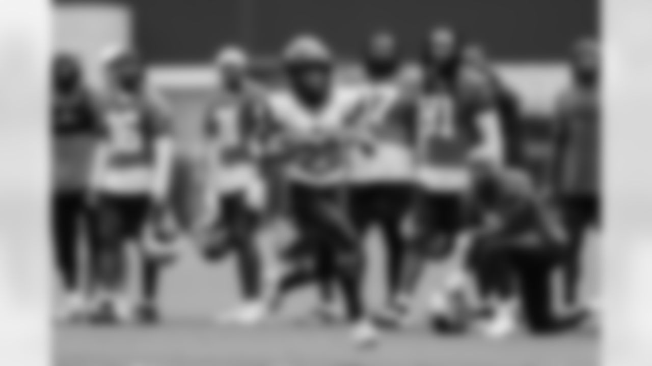 The Carolina Panthers hold camp Tuesday, Aug. 12, 2025 at Bank of America Stadium in Charlotte, NC.
