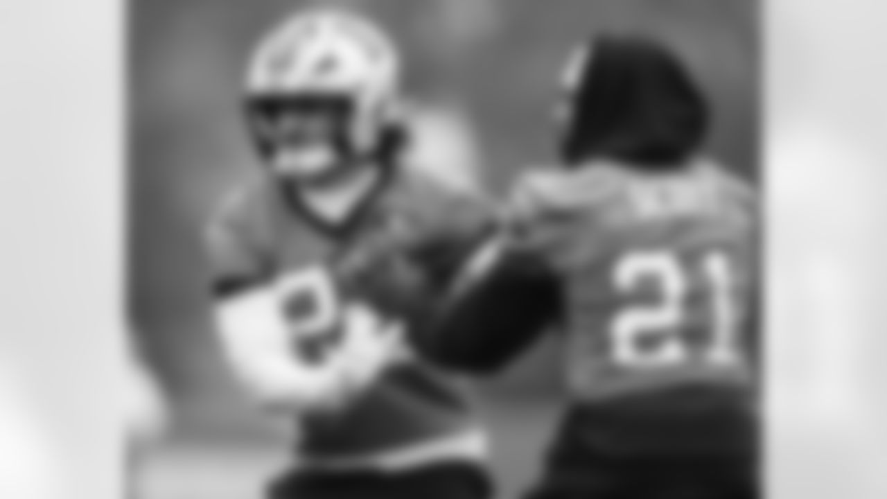 The Carolina Panthers hold practicel on Wednesday, Oct. 29, 2025 in Charlotte, NC.