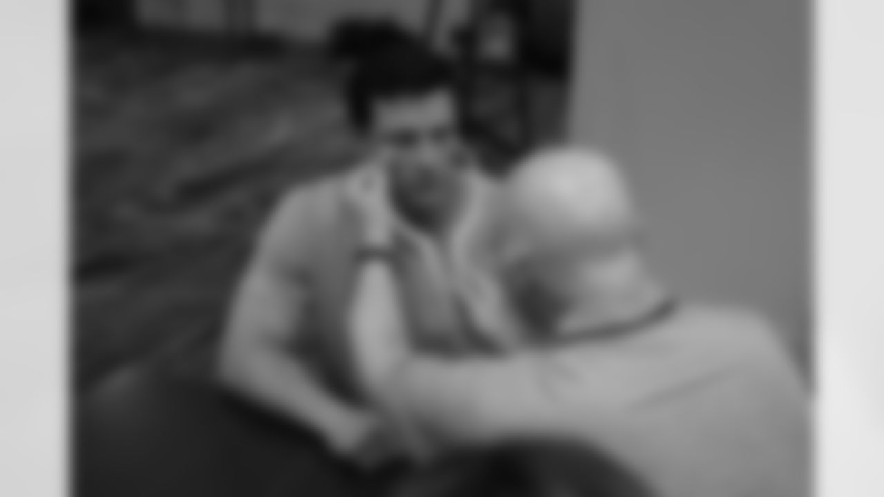 Former Panthers linebacker Luke Kuechly gets fitted for his bust during the Pro Football Hall of Fame Sizing Saturday on Saturday, Feb. 7, 2026 in San Francisco, Calif.