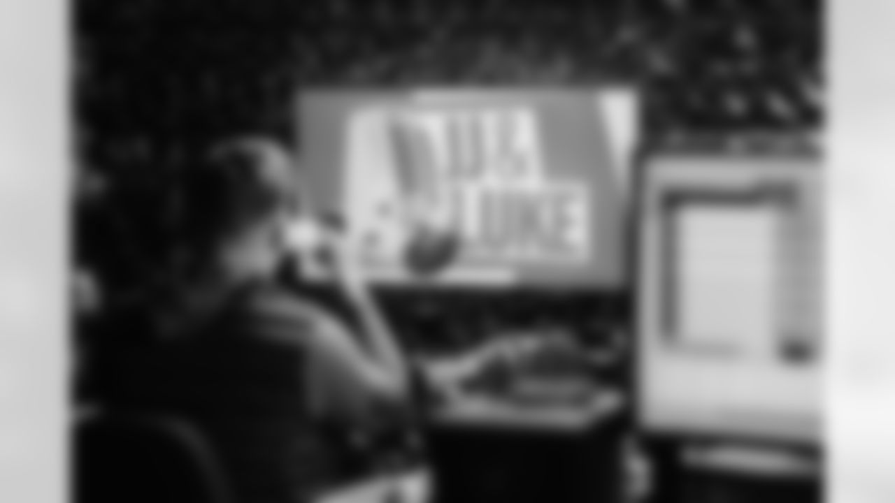 Panthers long snapper JJ Jansen and Hall of Fame Linebacker Luke Kuechly debut their new podcast on Monday, Feb. 23, 2026 at Bank of America Stadium. in Charlotte, NC.