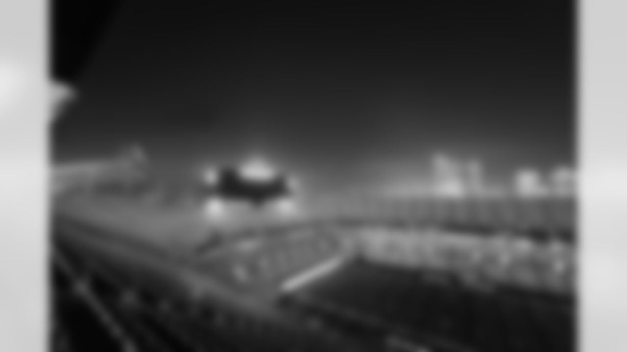 The Northern Lights are seen above Bank of America Stadium on Tuesday, Nov. 11, 2025  in Charlotte, NC.