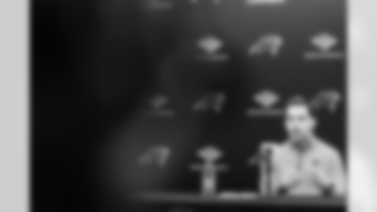 The Carolina Panthers hold a press conference on Tuesday, Jan. 13, 2026 at Bank Of America Stadium, in Charlotte, NC.