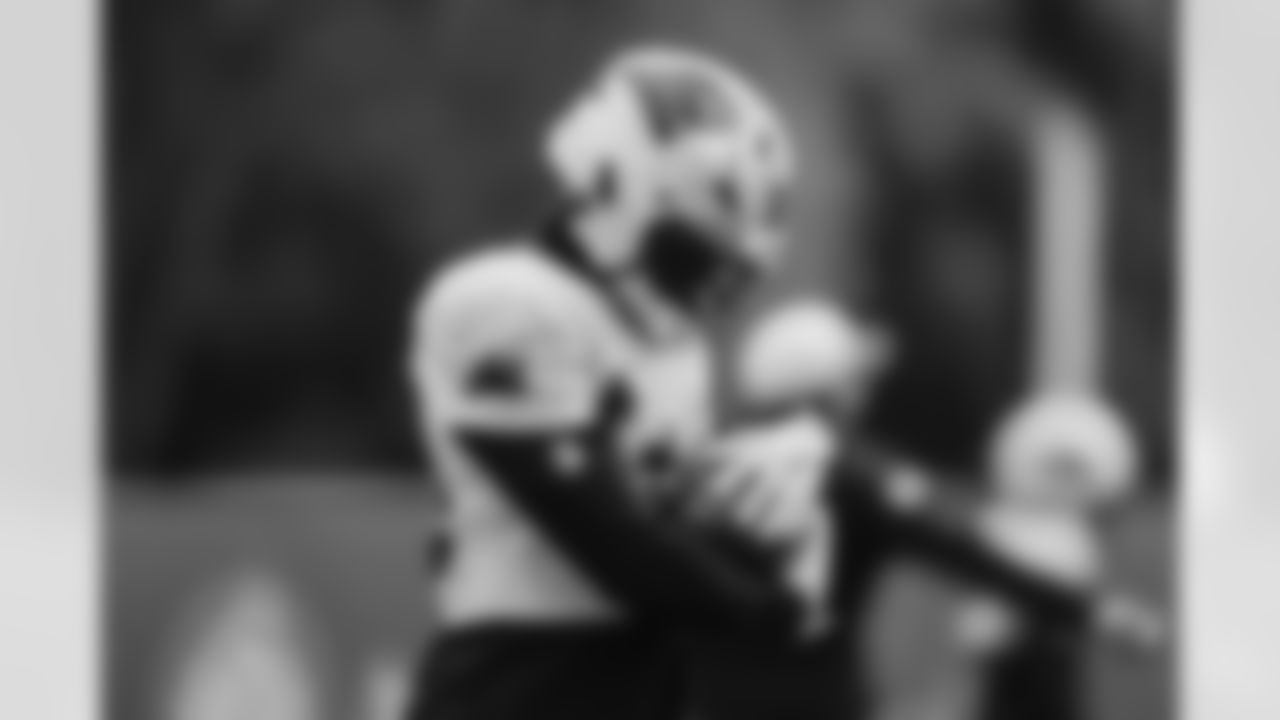 The Carolina Panthers hold practice on Thursday, Oct. 30, 2025 in Charlotte, NC at Bank of America Stadium. (Photo by Cassie Baker//Carolina Panthers)