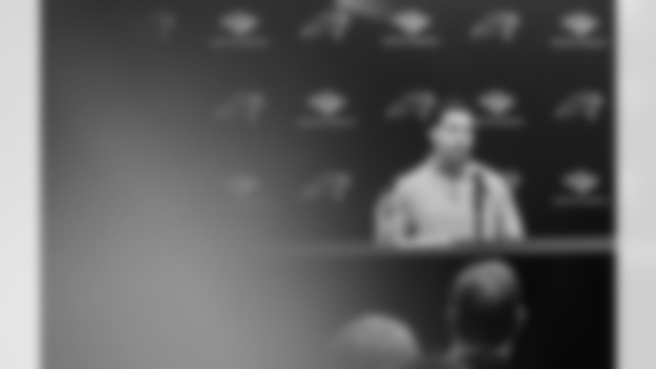 The Carolina Panthers hold a press conference on Tuesday, Jan. 13, 2026 at Bank Of America Stadium, in Charlotte, NC.