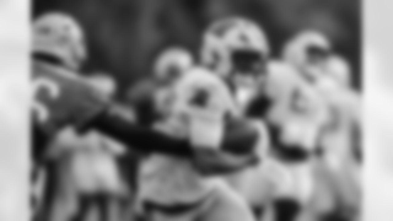 The Carolina Panthers hold practice on Nov. 13, 2025 at Bank of America Stadium in Charlotte, NC.