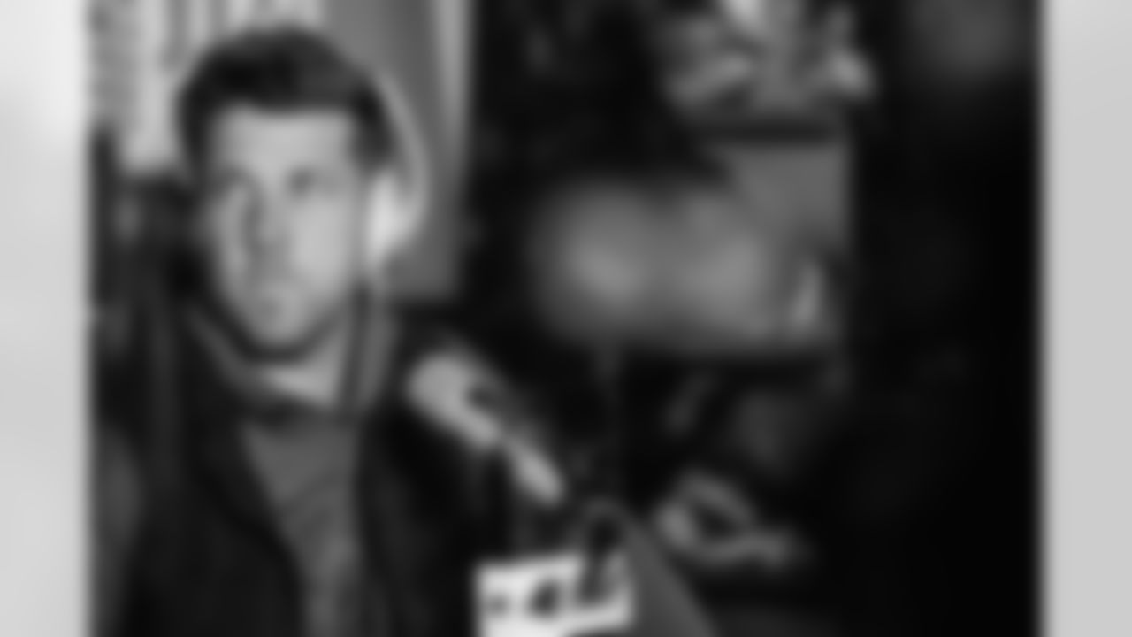 Panthers long snapper JJ Jansen and Hall of Fame Linebacker Luke Kuechly debut their new podcast on Monday, Feb. 23, 2026 at Bank of America Stadium. in Charlotte, NC.