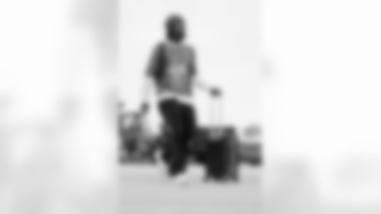 The Carolina Panthers departure to face the Atlanta Falcons on Saturday, Nov. 15, 2025 in Charlotte, NC.