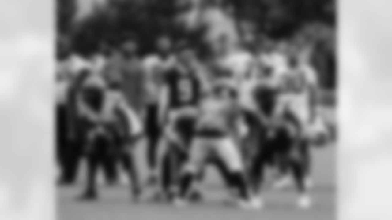 The Carolina Panthers hold camp Tuesday, Aug. 12, 2025 at Bank of America Stadium in Charlotte, NC.