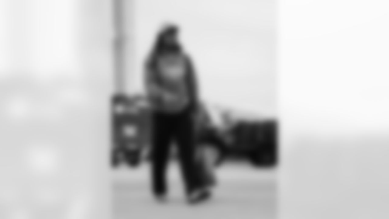 The Carolina Panthers departure to face the Atlanta Falcons on Saturday, Nov. 15, 2025 in Charlotte, NC.