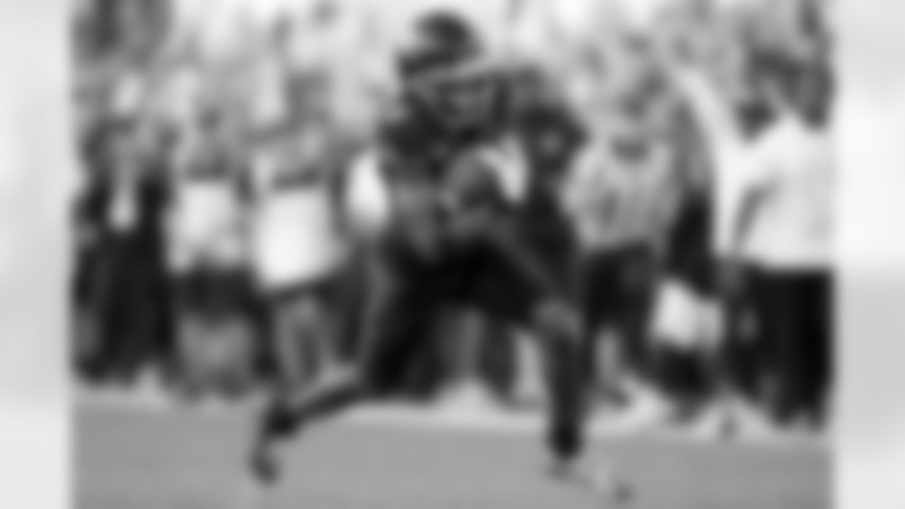 Colorado Buffaloes wide receiver Jimmy Horn Jr. (5) runs for a touchdown against North Dakota State Bison during an NCAA college football game Thursday, Aug. 29, 2024, in Boulder, Colorado. (AP Photo/Jack Dempsey)