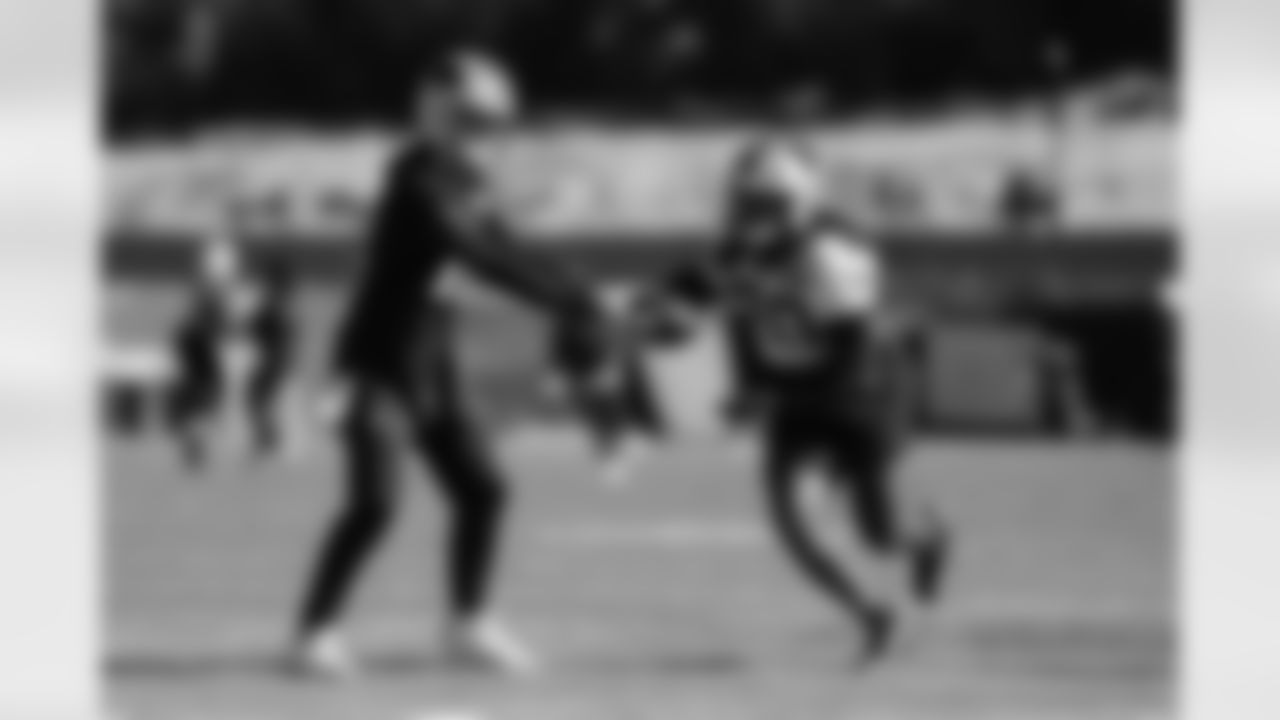 The Carolina Panthers hold practice on Nov. 12, 2025 at Bank of America Stadium in Charlotte, NC.