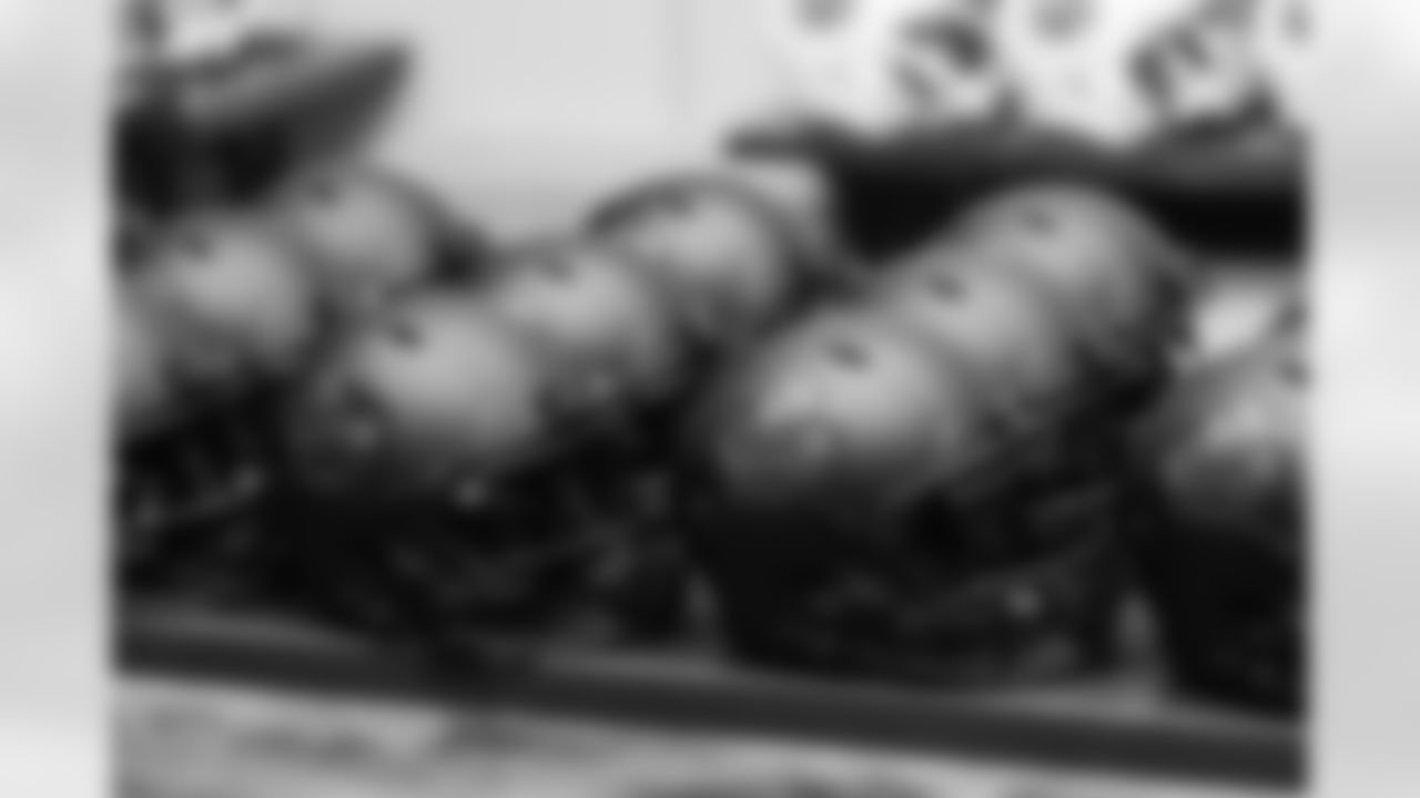 Luke Kuechly is Sized for instrument in the Pro Football Hall Of Fame on Saturday, Feb. 7, 2026 in San Francisco, CA.