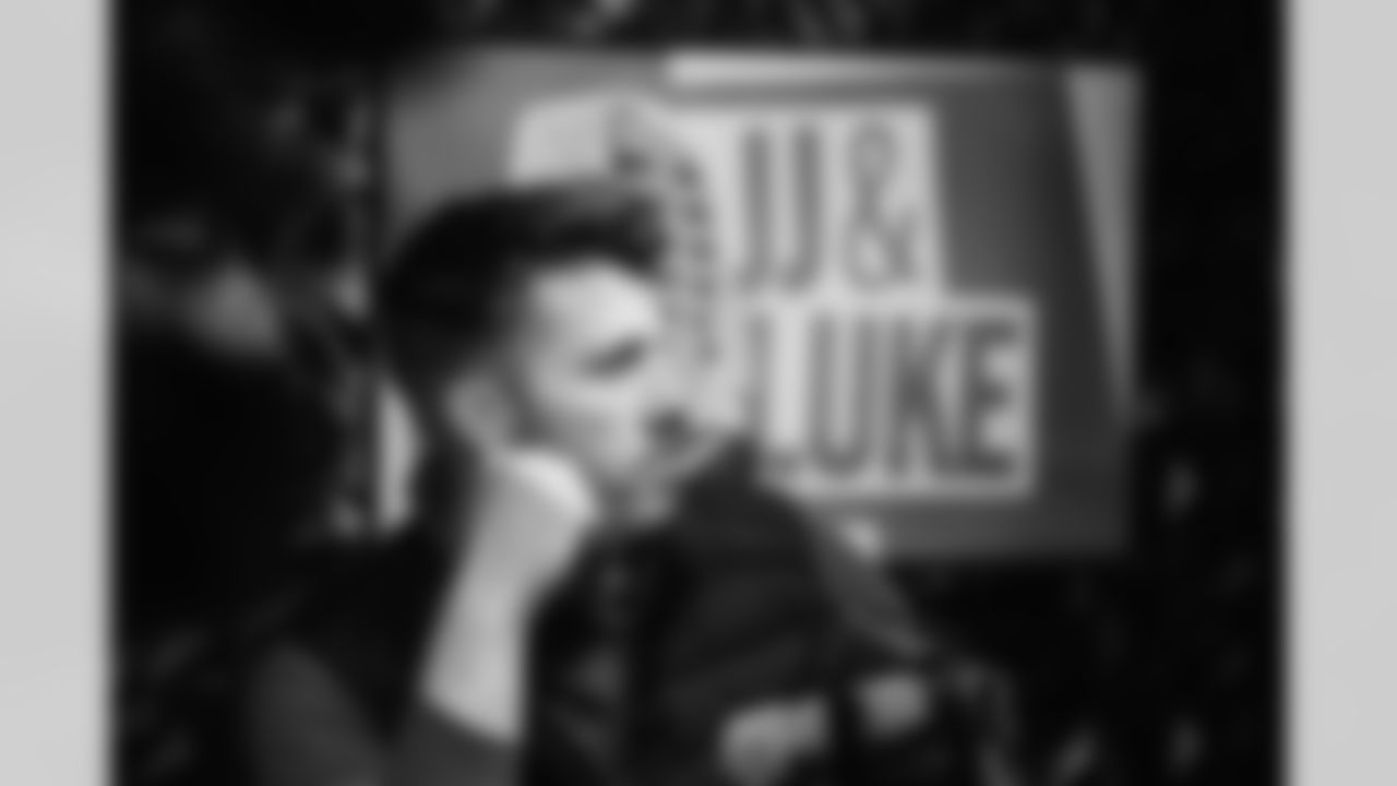 Panthers long snapper JJ Jansen and Hall of Fame Linebacker Luke Kuechly debut their new podcast on Monday, Feb. 23, 2026 at Bank of America Stadium. in Charlotte, NC.