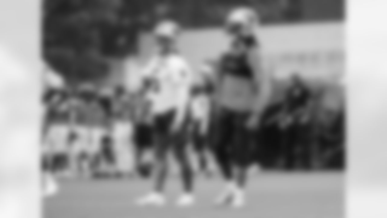 The Carolina Panthers hold camp Tuesday, Aug. 12, 2025 at Bank of America Stadium in Charlotte, NC.