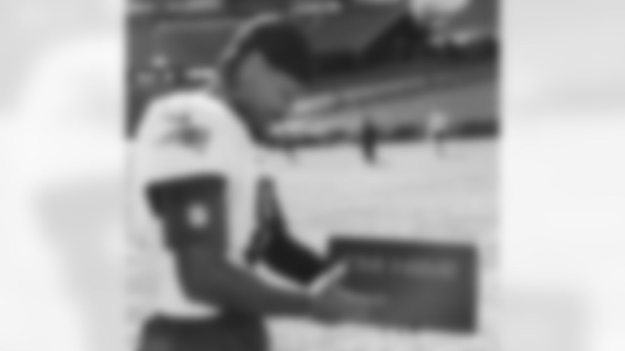 Stefon Diggs receives the fan-voted "Himmy" Award after Patriots practice on Friday, October 10, following his 10-catch, 146 yard performance in Week 5 against the Buffalo Bills. The award is presented by ESPN.
