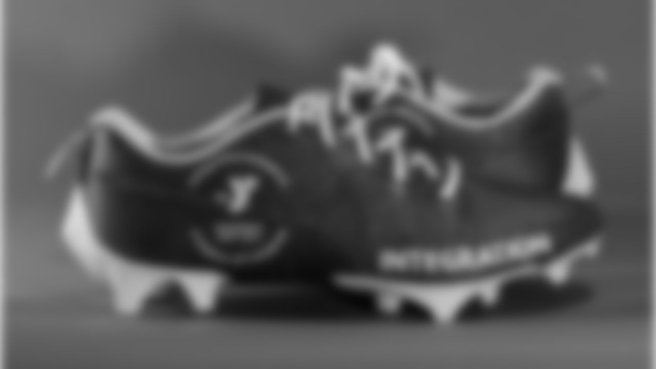 Brenden Schooler's cleats supporting Hockomock YMCA Integration Program.