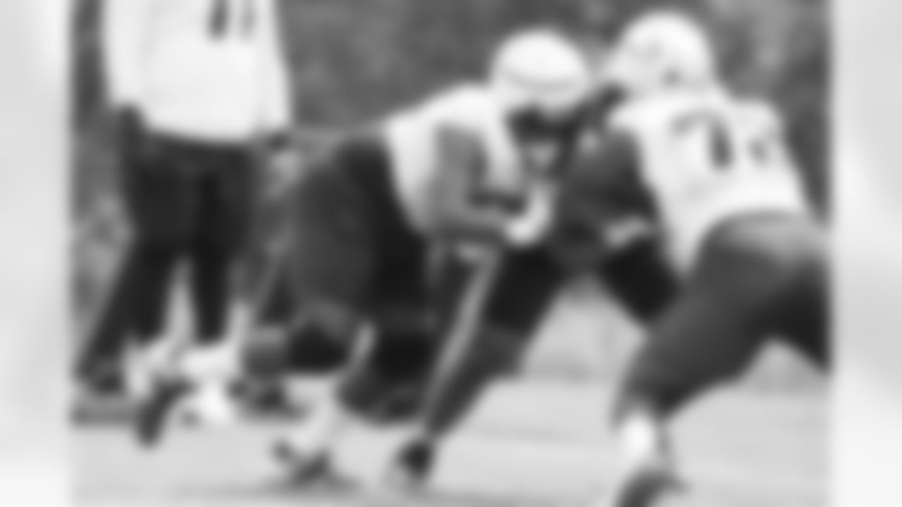 Zuri Henry practices at Patriots Training Camp on July 28, 2024