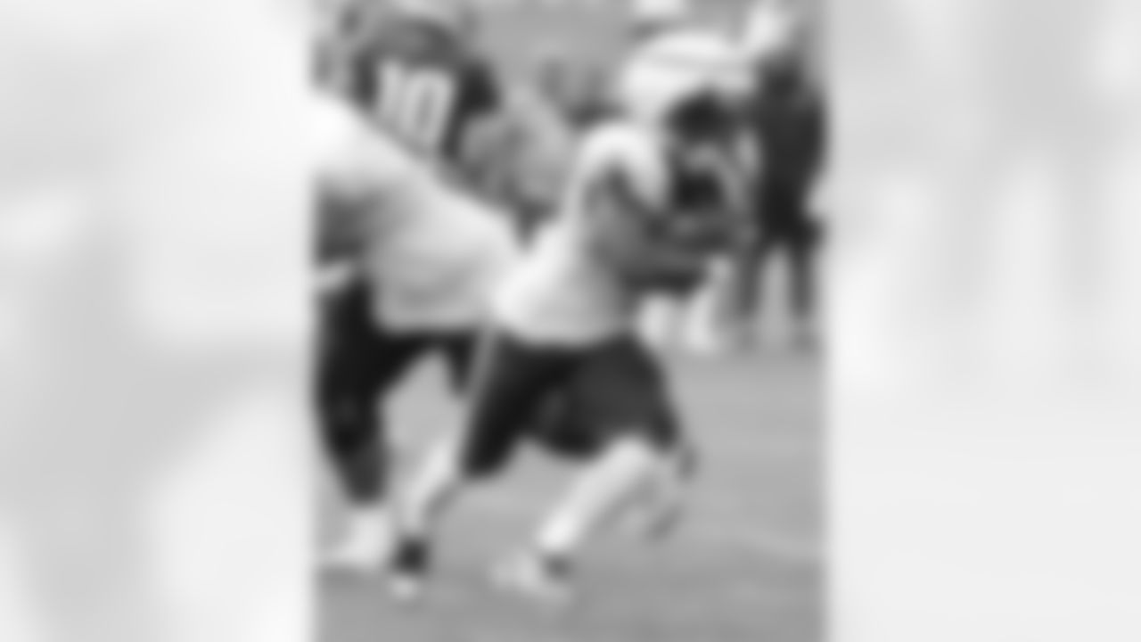 JaMycal Hasty practices at Patriots Training Camp on July 30, 2024