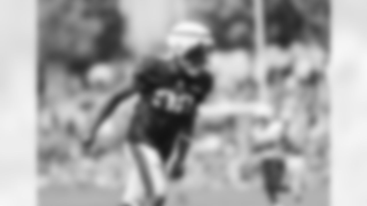 Jaylinn Hawkins practices during Patriots Training Camp on August 2, 2024.