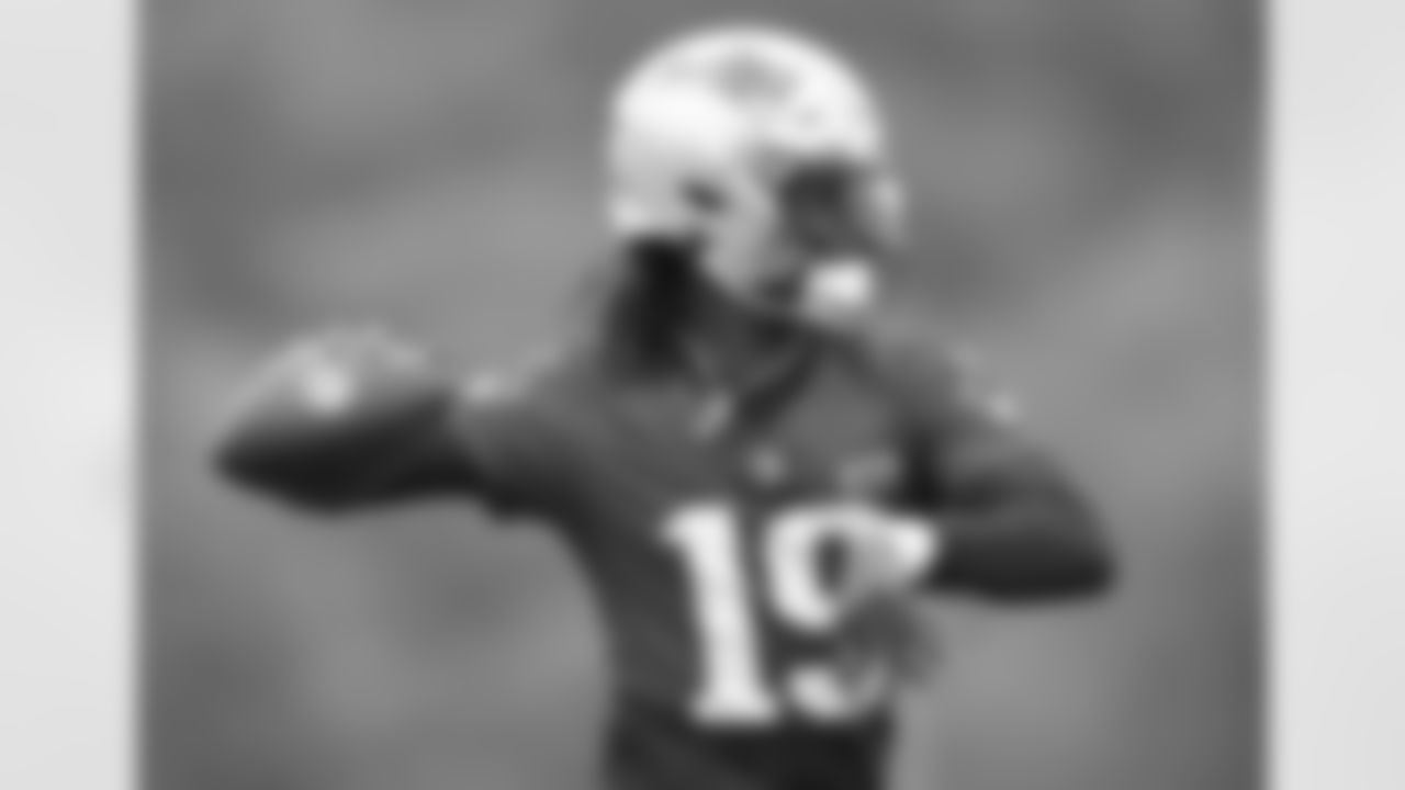 Joe Milton III practices during Patriots Training Camp on July 24, 2024.