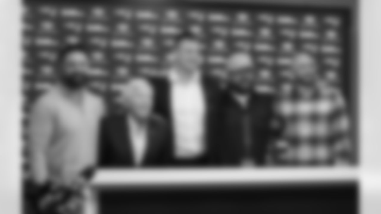 Rob Gronkowski returns to Gillette Stadium to sign a one-day contract and retire as a New England Patriot on Wednesday, Nov. 12, 2025.