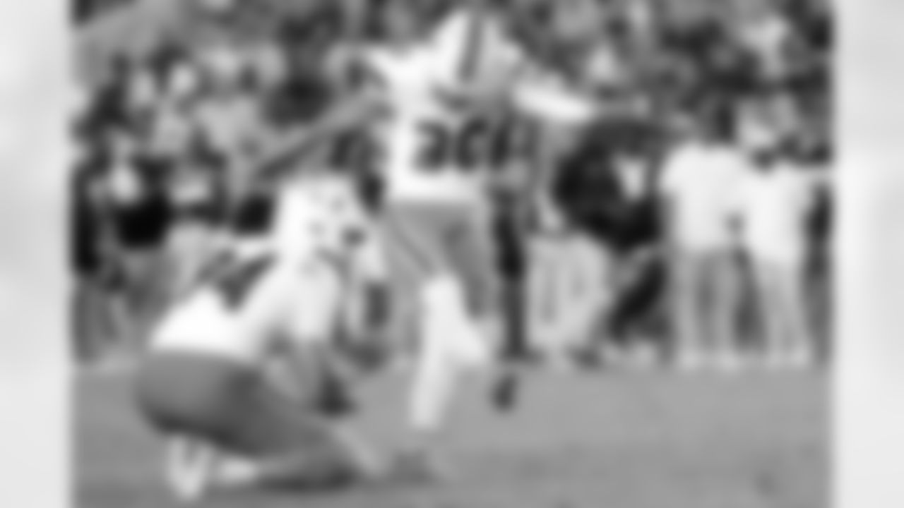 Miami place kicker Andres Borregales (30) kicks a field goal against Texas A&M during the first quarter of an NCAA college football game Saturday, Sept. 17, 2022, in College Station, Texas. (AP Photo/Sam Craft)