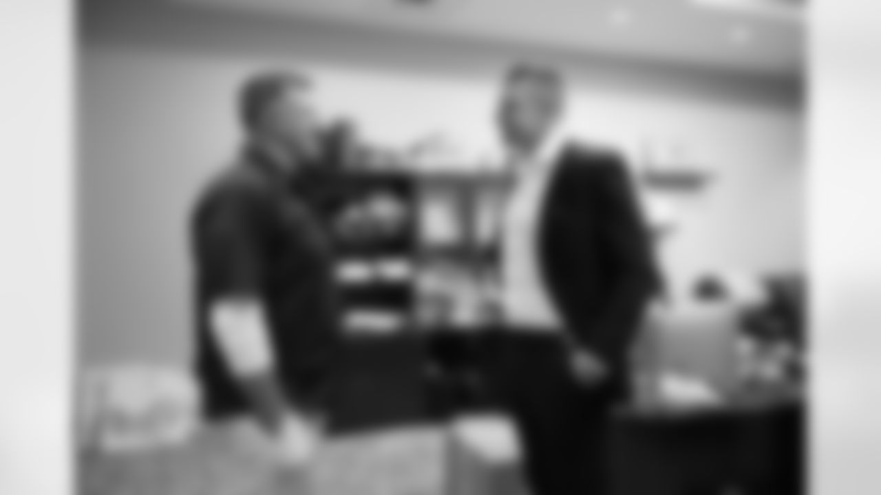 Rob Gronkowski returns to Gillette Stadium to sign a one-day contract and retire as a New England Patriot on Wednesday, Nov. 12, 2025.