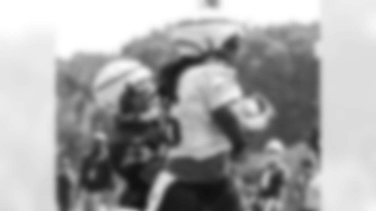 La'Michael Pettway practices at Patriots Training Camp on August 1, 2024