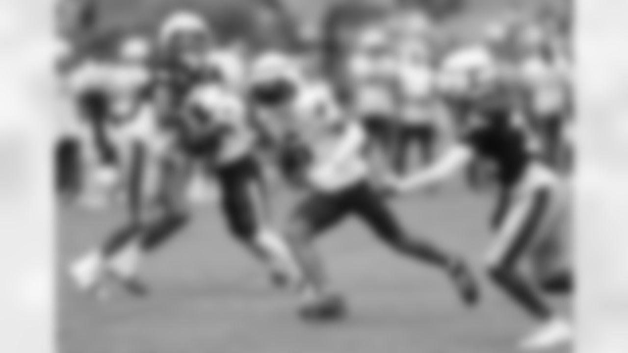 Javon Baker practices during Patriots Training Camp on August 2, 2024.