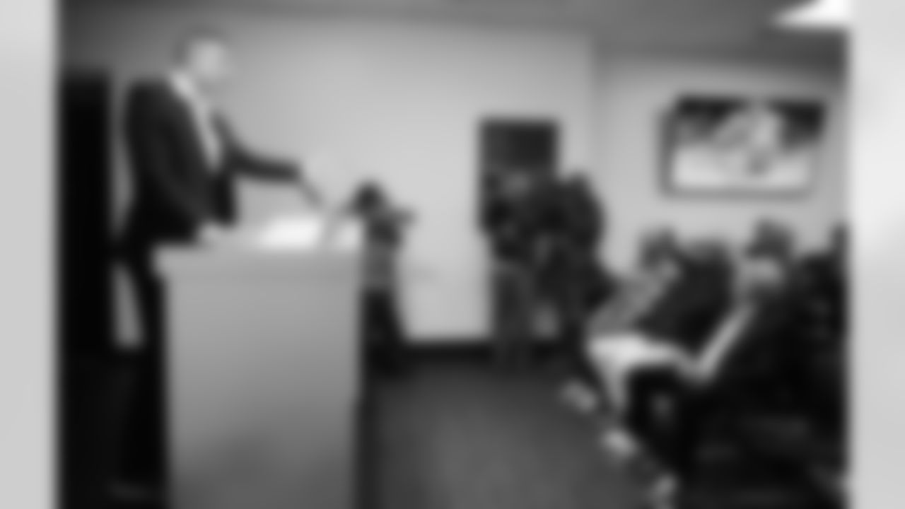 Rob Gronkowski returns to Gillette Stadium to sign a one-day contract and retire as a New England Patriot on Wednesday, Nov. 12, 2025.