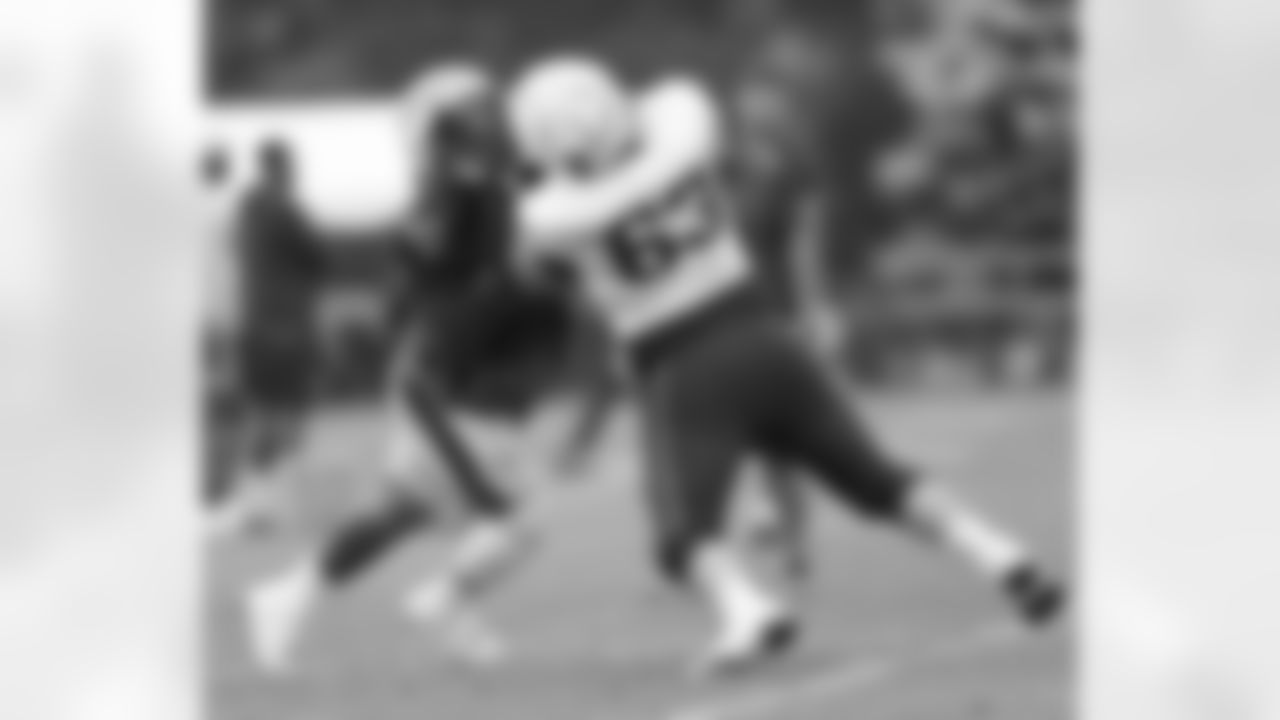 Trysten Hill and Liam Fornadel practice during Patriots Training Camp on July 29, 2024.