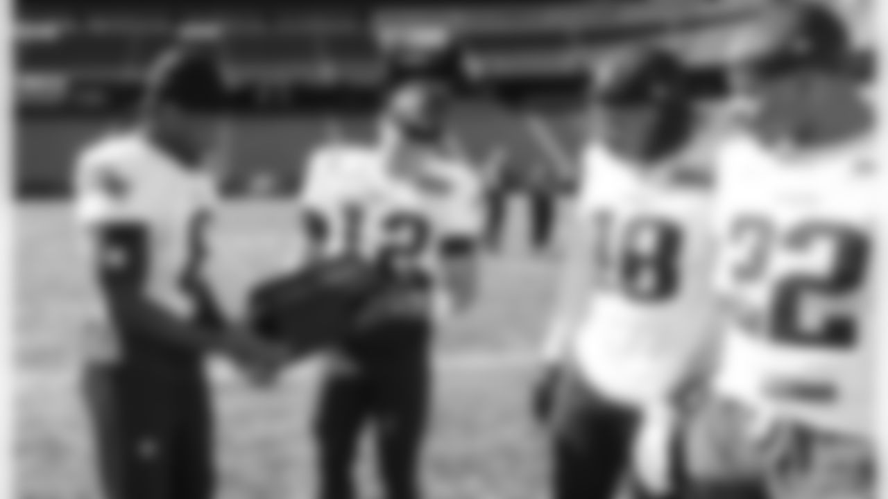 Stefon Diggs receives the fan-voted "Himmy" Award after Patriots practice on Friday, October 10, following his 10-catch, 146 yard performance in Week 5 against the Buffalo Bills. The award is presented by ESPN.