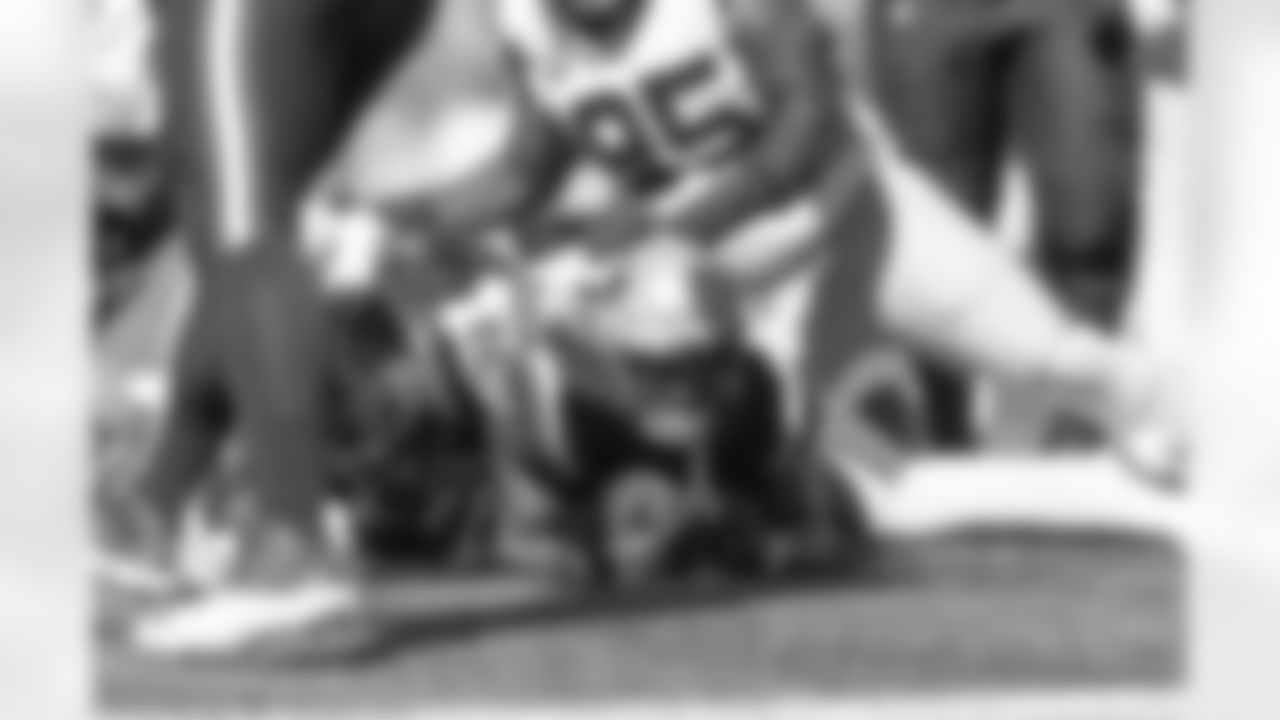 TreVeyon Henderson scores his first career touchdown on a 5-yard rush in the second quarter.