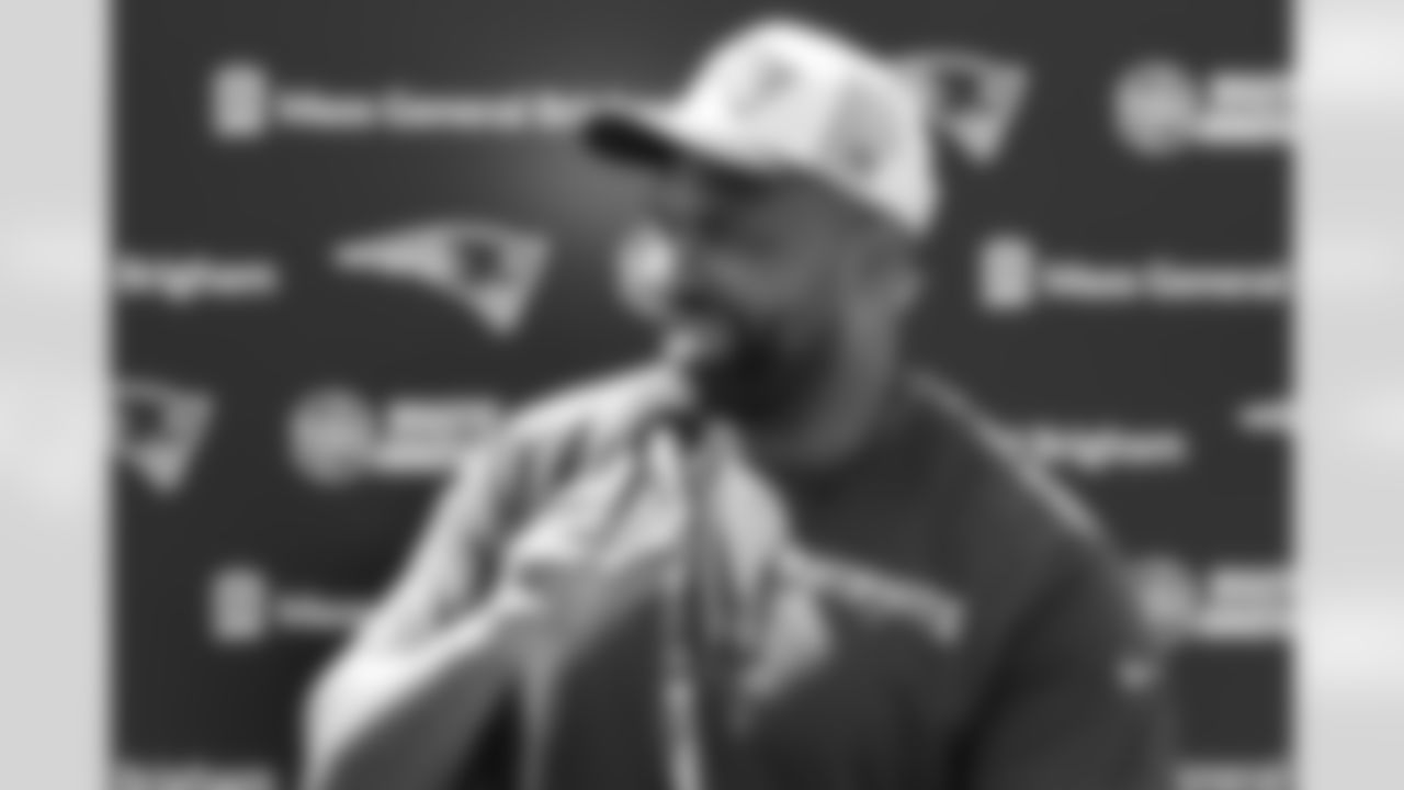 Patriots Head Coach Jerod Mayo speaks to the media during a press conference before Patriots Training Camp on July 26, 2024.