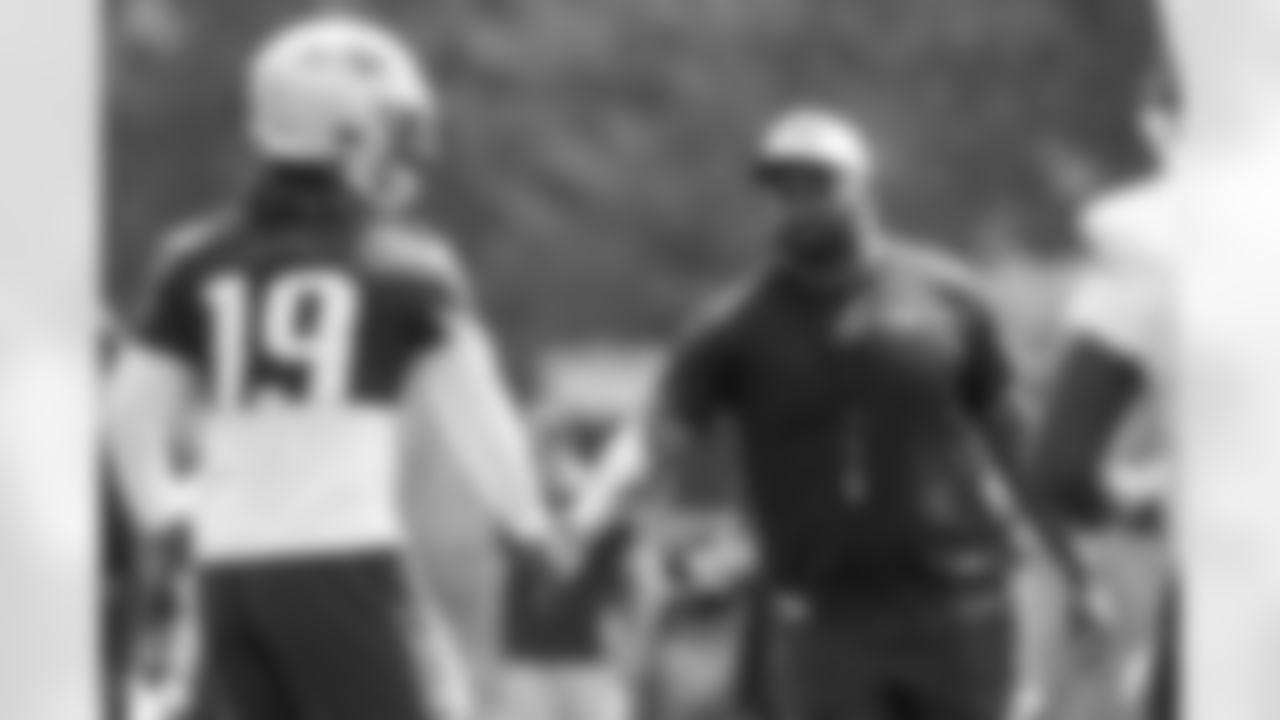 Joe Milton & Jerod Mayo at Patriots Training Camp on August 1, 2024