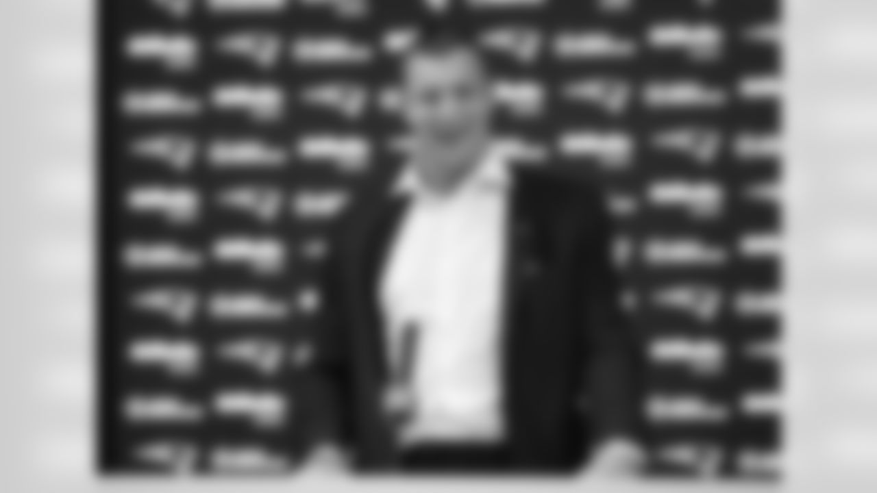 Rob Gronkowski returns to Gillette Stadium to sign a one-day contract and retire as a New England Patriot on Wednesday, Nov. 12, 2025.