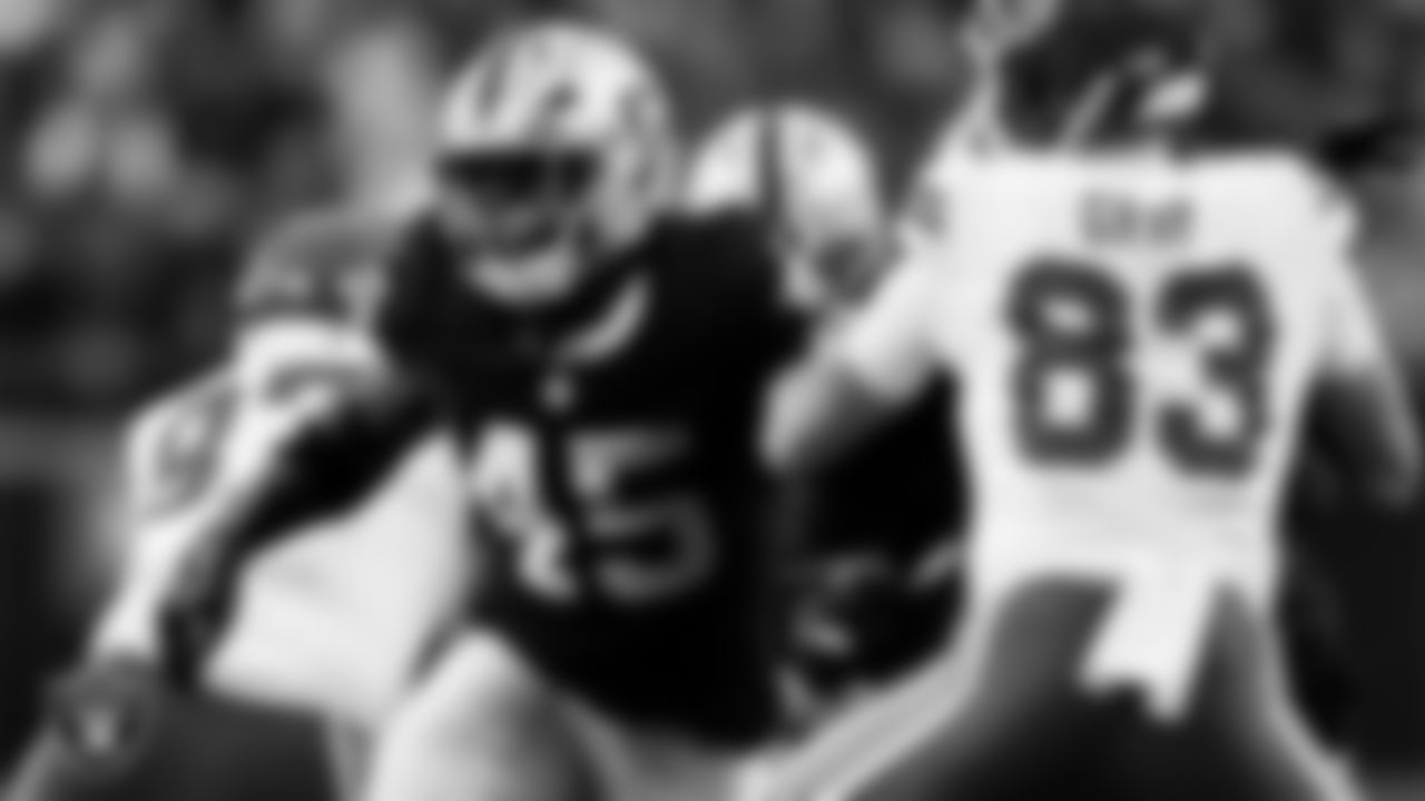 Las Vegas Raiders linebacker Devin White (45) during the regular season home game against the Kansas City Chiefs at Allegiant Stadium.