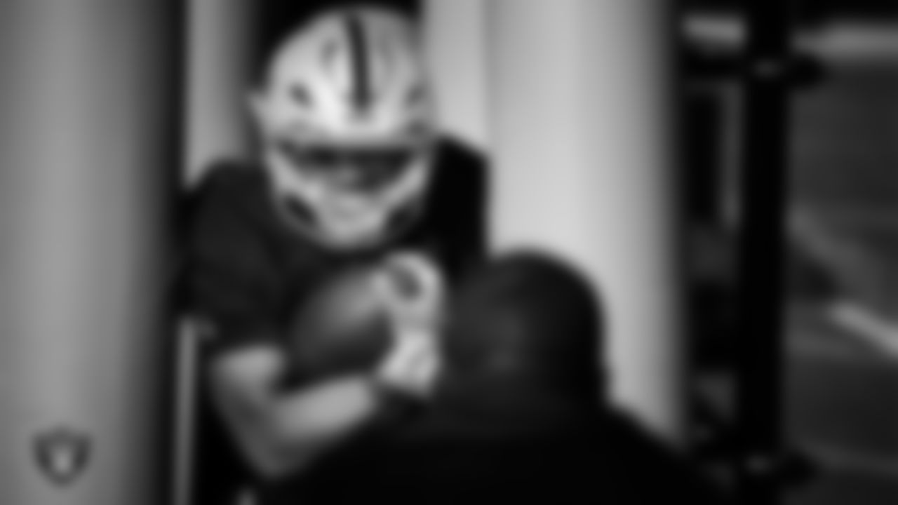 Las Vegas Raiders running back Chris Collier (35) during practice at Intermountain Health Performance Center.