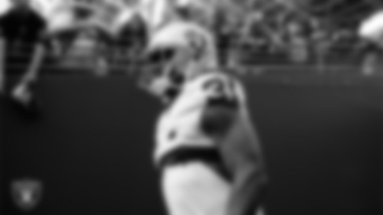 Las Vegas Raiders running back Raheem Mostert (31) walks down the tunnel before the preseason away game against the Seattle Seahawks at Lumen Field.