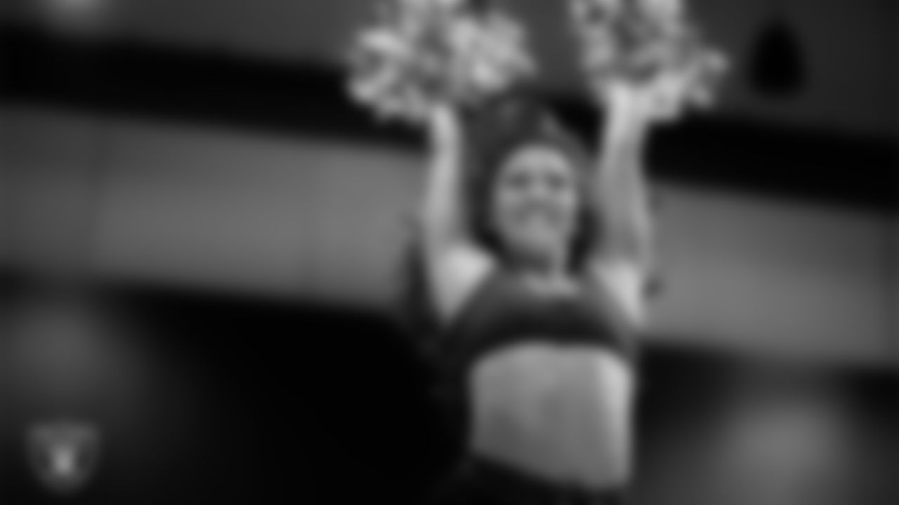 A dancer during the semifinal round of the 2025 Raiderettes Auditions at The Studio.