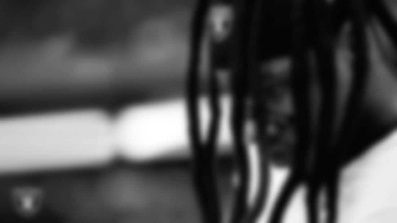 Las Vegas Raiders safety Lonnie Johnson Jr. (32) during the national anthem before the regular season away game against the Houston Texans at NRG Stadium.