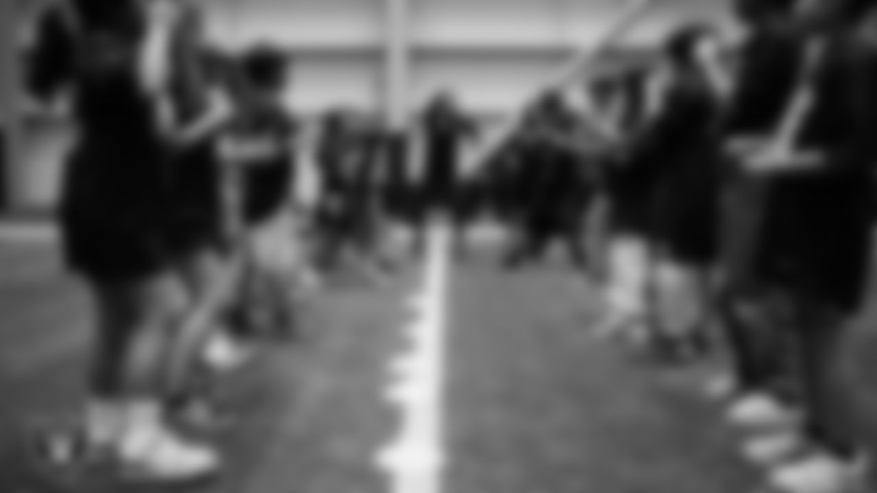 Students work through drills during the Raiders Jr. Training Camp x Camp Bruce Lee event at Intermountain Health Performance Center.