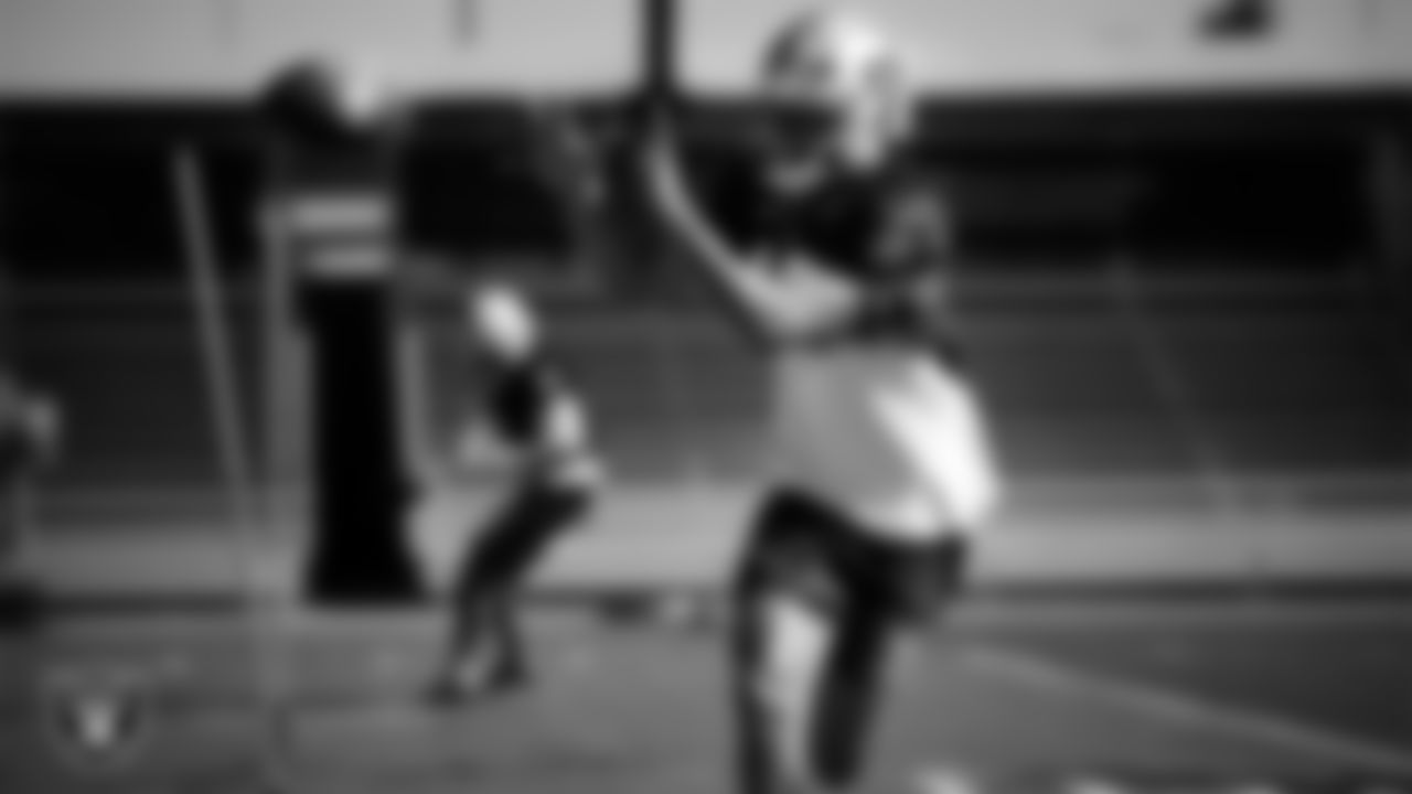 Las Vegas Raiders wide receiver Jakobi Meyers (16) during practice at Intermountain Health Performance Center.