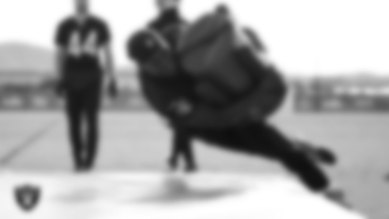 Las Vegas Raiders cornerback Darnay Holmes (30) during practice at Intermountain Health Performance Center.