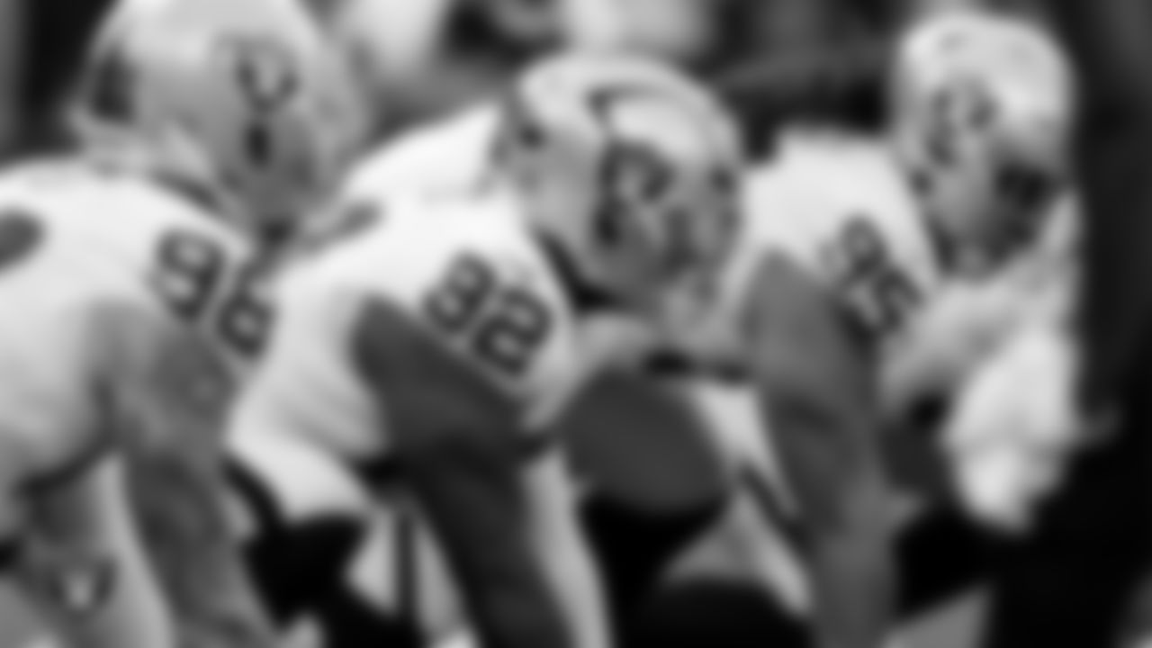 Las Vegas Raiders defensive tackle JJ Pegues (92) during the regular season away game against the Los Angeles Chargers at SoFi Stadium.