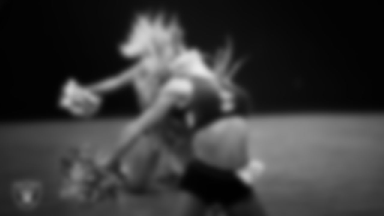 A dancer during the semifinal round of the 2025 Raiderettes Auditions at The Studio.